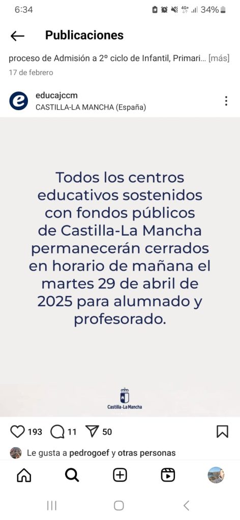 Cierre Matutino de los Centros Educativos el 29 de Abril de 2025